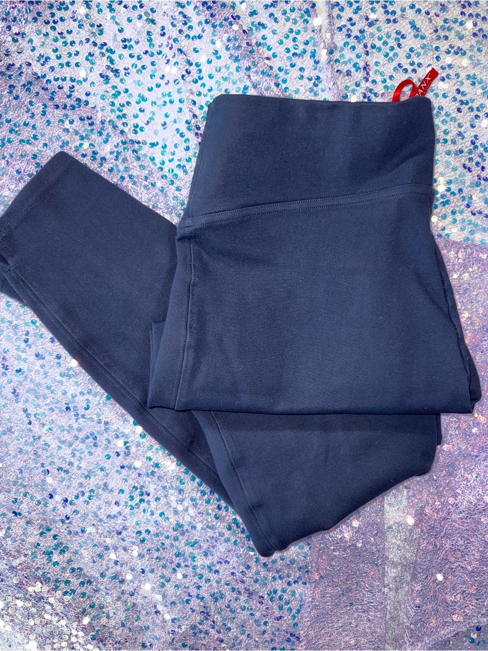 2532-SPANX Navy Blue High-Waist Leggings